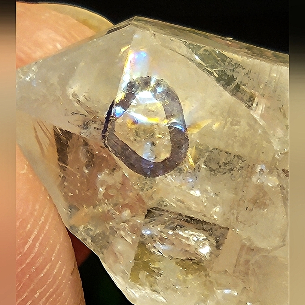 11.08G MOVING INCLUSIONS Natural Herkimer Diamond Crystal Rainbow inclusions 🌈
